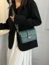 Rhinestone Detail Flap Square Bag