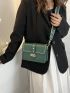 Rhinestone Detail Flap Square Bag