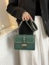 Rhinestone Detail Flap Square Bag
