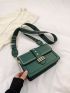 Rhinestone Detail Flap Square Bag