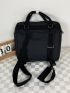 Badge & Bag Charm Decor Functional Backpack Adjustable-strap