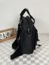 Badge & Bag Charm Decor Functional Backpack Adjustable-strap