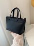 Litchi Embossed Double Handle Square Bag