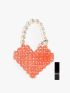 Mini Beaded Heart Design Novelty Bag