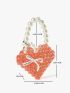 Mini Beaded Heart Design Novelty Bag