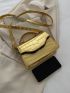 Mini Metallic Crocodile Embossed Flap Square Bag