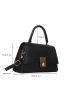 Litchi Embossed Twist Lock Flap Square Bag