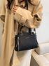Minimalist Letter Detail Square Bag