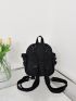Patch Detail Release Buckle Decor Functional Backpack