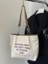 Slogan Graphic Square Bag