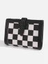 Checkered Pattern Small Wallet
