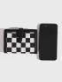 Checkered Pattern Small Wallet