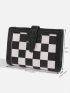 Checkered Pattern Small Wallet