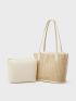 Minimalist Straw Bag With Inner Pouch