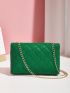 Geometric Quilted Chain Square Bag