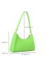 Neon Green Crocodile Embossed Felt Baguette Bag
