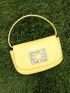Mini Rhinestone Decor Square Bag