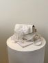 Mini Bow & Faux Pearl Decor Flap Square Bag