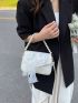 Mini Bow & Faux Pearl Decor Flap Square Bag