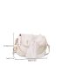 Mini Bow & Faux Pearl Decor Flap Square Bag