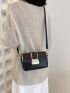 Mini Crocodile Embossed Flap Square Bag