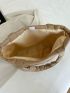 Geometric Quilted Shoulder Tote Bag