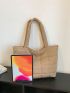 Geometric Quilted Shoulder Tote Bag