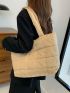 Geometric Quilted Shoulder Tote Bag