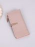 Minimalist Long Wallet Pink Fold Over