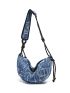 Denim Two Tone Hobo Bag