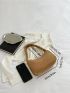 Minimalist Ruched Detail Baguette Bag