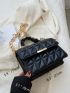 Geometric Quilted Chain Square Bag