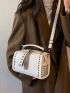 Studded & Tassel Decor Satchel Bag