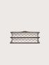 Geometric Pattern Studded Decor Push Lock Flap Square Bag