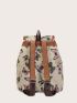 Butterfly Graphic Buckle Detail Flap Backpack