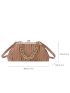 Chain Decor Kiss Lock Ruched Bag