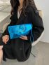 Artificial Patent Leather Metallic Crocodile Embossed Square Bag
