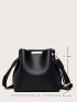 Litchi Embossed Metal Decor Bucket Bag