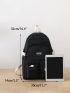 4pcs Letter Patch Decor Functional Backpack Set