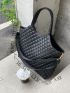 Large Capacity Double Handle Quilted Shoulder Tote Bag For Female Quilted Top Handle Bag