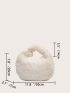 Minimalist Top Handle Fluffy Hobo Bag