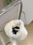 Minimalist Top Handle Fluffy Hobo Bag