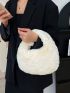 Minimalist Top Handle Fluffy Hobo Bag