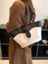 Two Tone Shoulder Tote Bag