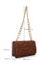 Mini Embossed Detail Chain Flap Square Bag