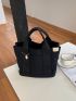 Patch Decor Canvas Square Bag
