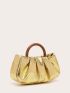 Metallic Crocodile Embossed Ruched Bag