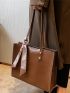 Twilly Scarf Decor Shoulder Tote Bag