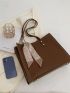 Twilly Scarf Decor Shoulder Tote Bag