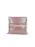 Colorblock Zip Front Chain Square Bag